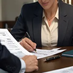 Formalne spotkanie, gdzie omawiane są dokumenty. Może to być pomoc w formalnościach, takich jak przepisanie licznika gazu po śmierci.